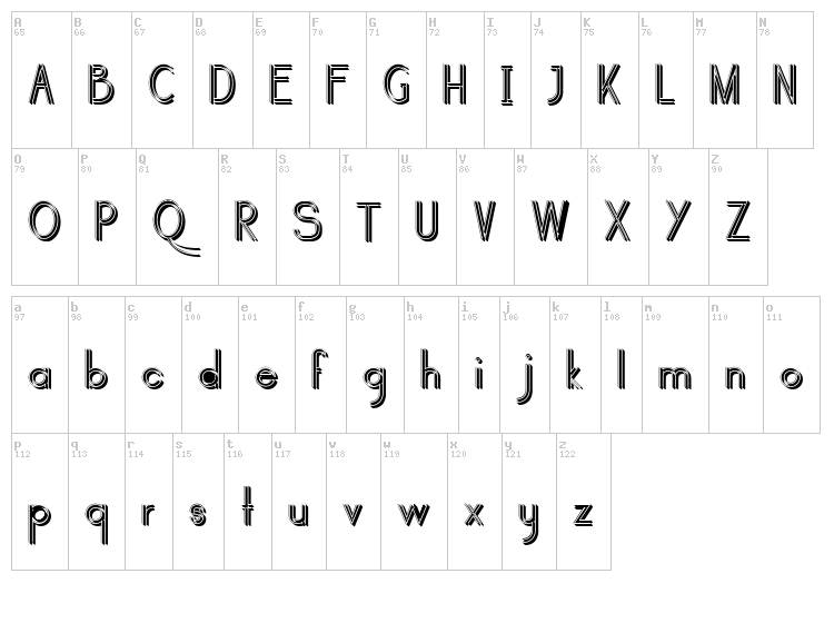 Selari font map